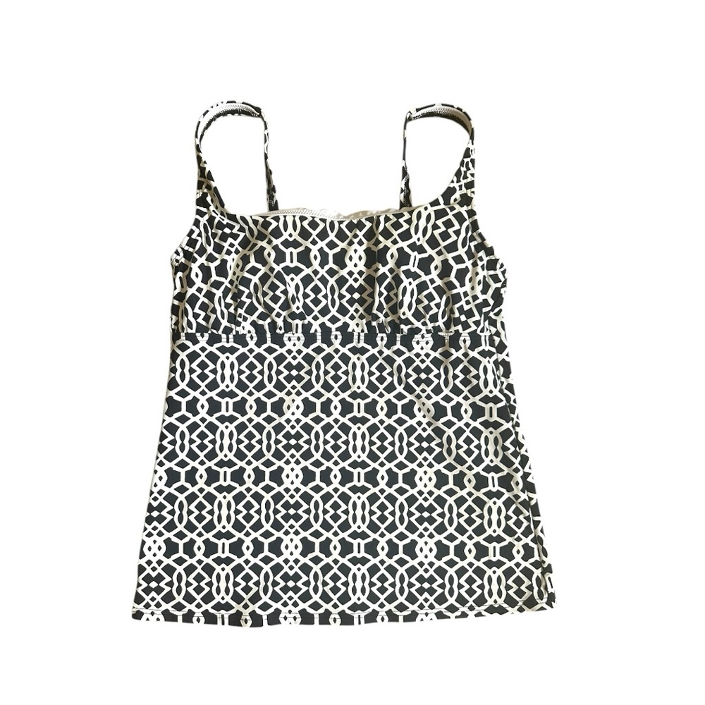Lands' End Black and White Smocked Camisole